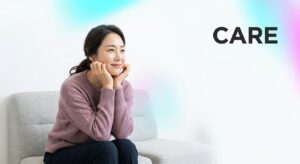 시술 후 편안한 회복 중인 여성의 모습과 케어 이미지