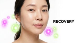 회복 단계의 피부와 면역 건강을 상징하는 밝은 이미지