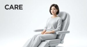 수술 후 회복과 케어를 상징하는 평온한 표정의 모델